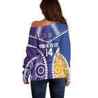 Custom Football Eagles and Dockers Off Shoulder Sweater 2026 Together Aboriginal Polynesian Pattern