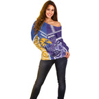 Custom Football Eagles and Dockers Off Shoulder Sweater 2026 Together Aboriginal Polynesian Pattern