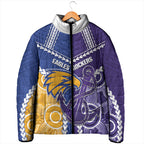 Custom Football Eagles and Dockers Padded Jacket 2026 Together Aboriginal Polynesian Pattern