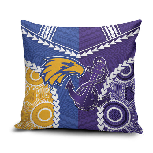 Football Eagles and Dockers Pillow Cover 2026 Together Aboriginal Polynesian Pattern