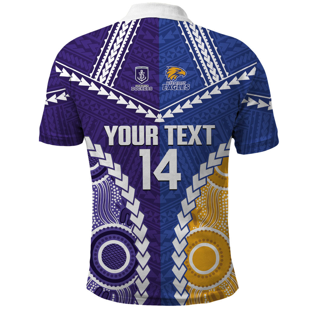 Custom Football Eagles and Dockers Polo Shirt 2026 Together Aboriginal Polynesian Pattern
