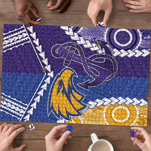 Football Eagles and Dockers Puzzle 2026 Together Aboriginal Polynesian Pattern