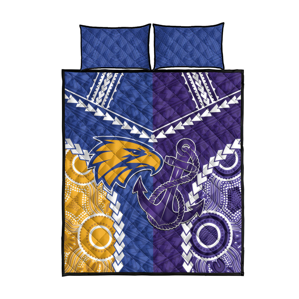 Football Eagles and Dockers Quilt Bed Set 2026 Together Aboriginal Polynesian Pattern