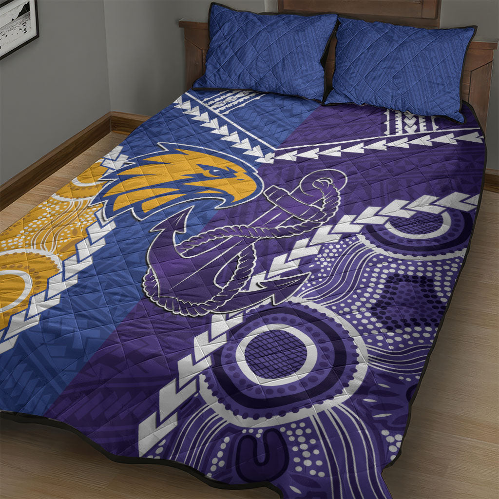 Football Eagles and Dockers Quilt Bed Set 2026 Together Aboriginal Polynesian Pattern