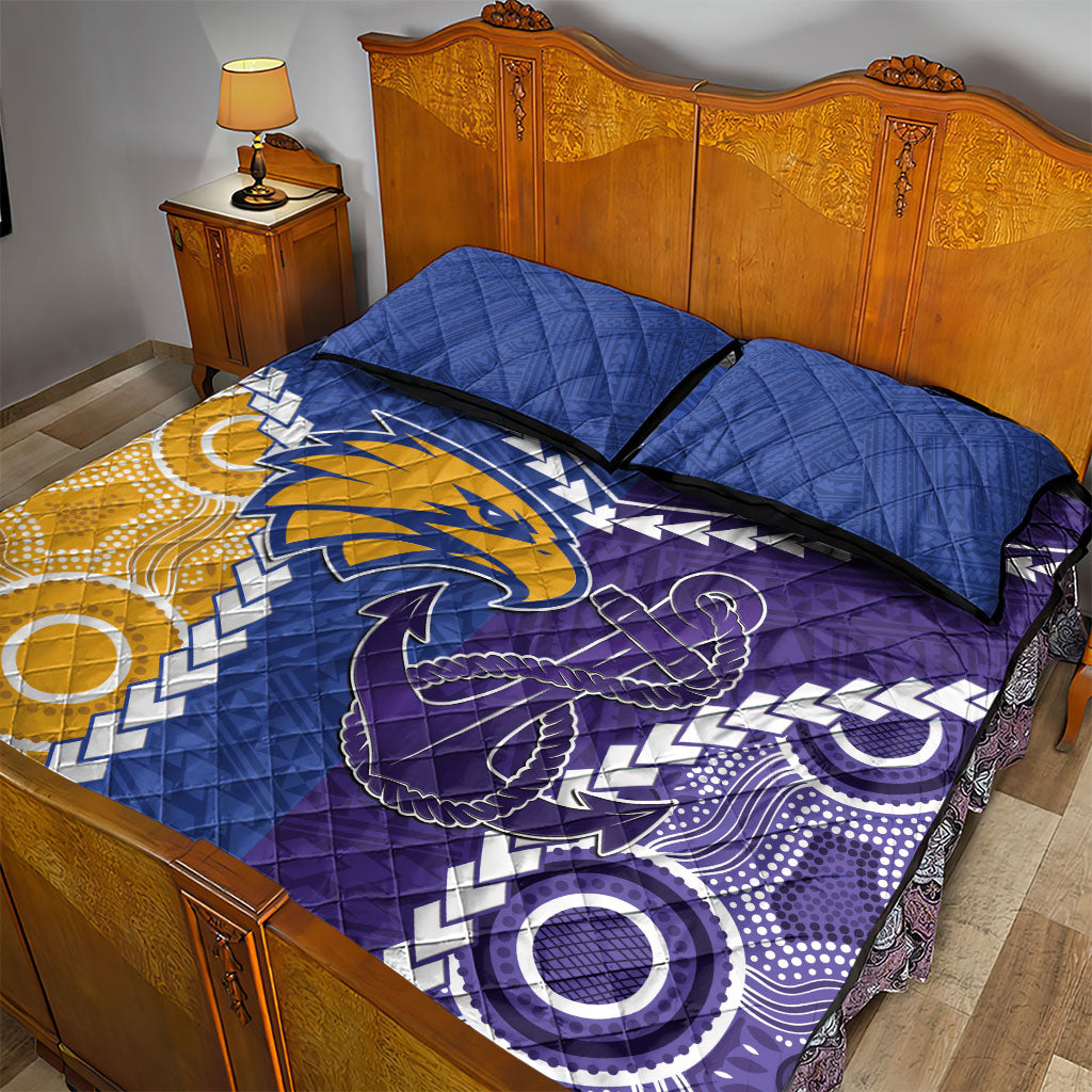 Football Eagles and Dockers Quilt Bed Set 2026 Together Aboriginal Polynesian Pattern