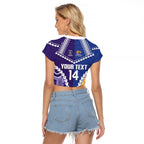 Custom Football Eagles and Dockers Raglan Cropped T Shirt 2026 Together Aboriginal Polynesian Pattern