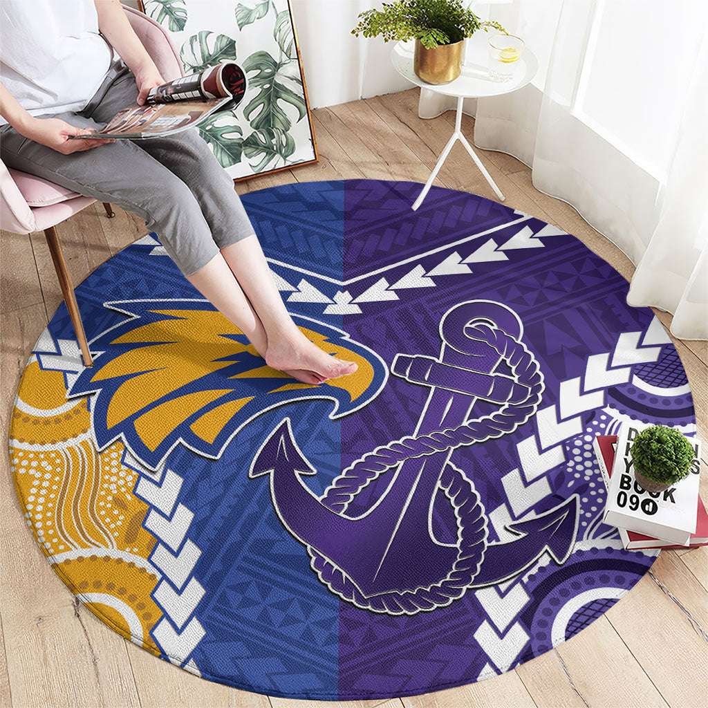 Football Eagles and Dockers Round Carpet 2026 Together Aboriginal Polynesian Pattern