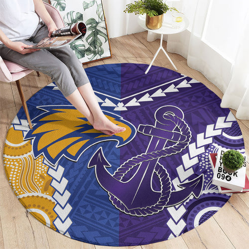 Football Eagles and Dockers Round Carpet 2026 Together Aboriginal Polynesian Pattern
