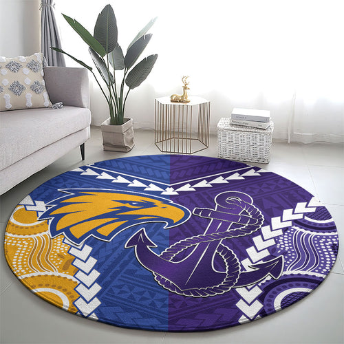 Football Eagles and Dockers Round Carpet 2026 Together Aboriginal Polynesian Pattern
