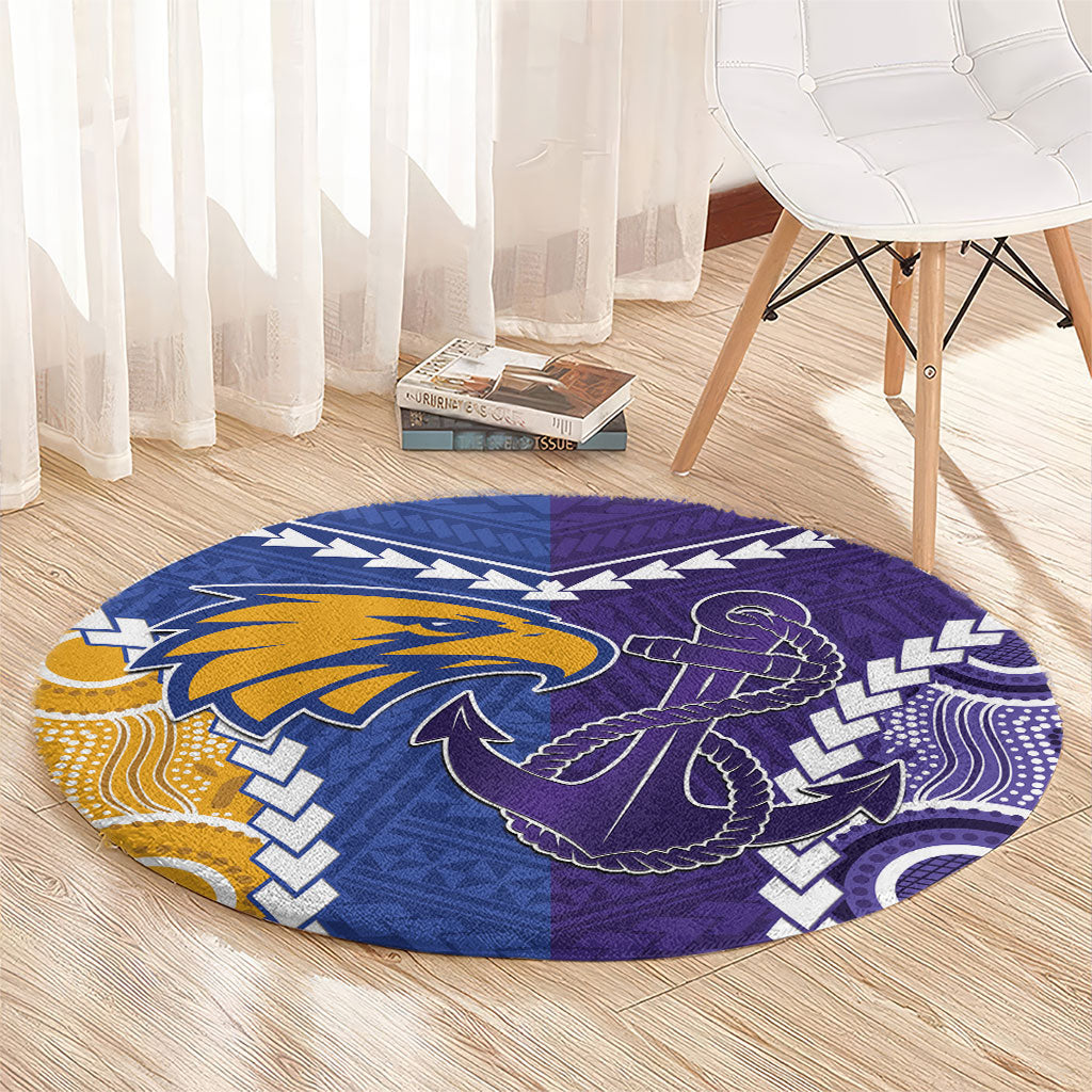 Football Eagles and Dockers Round Carpet 2026 Together Aboriginal Polynesian Pattern
