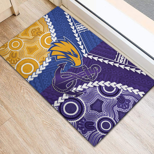 Football Eagles and Dockers Rubber Doormat 2026 Together Aboriginal Polynesian Pattern