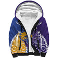 Custom Football Eagles and Dockers Sherpa Hoodie 2026 Together Aboriginal Polynesian Pattern