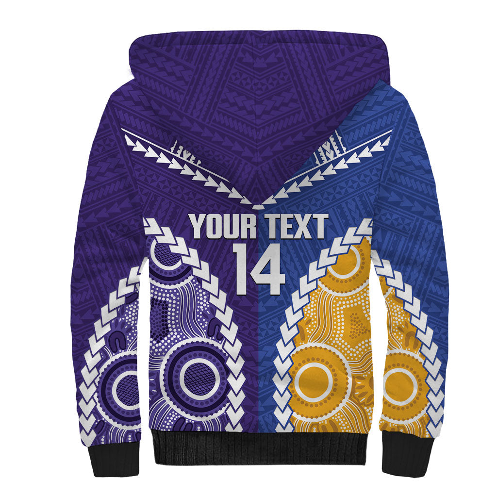Custom Football Eagles and Dockers Sherpa Hoodie 2026 Together Aboriginal Polynesian Pattern