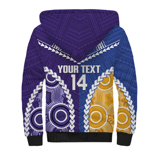 Custom Football Eagles and Dockers Sherpa Hoodie 2026 Together Aboriginal Polynesian Pattern