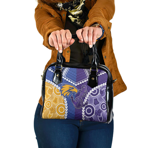 Football Eagles and Dockers Shoulder Handbag 2026 Together Aboriginal Polynesian Pattern