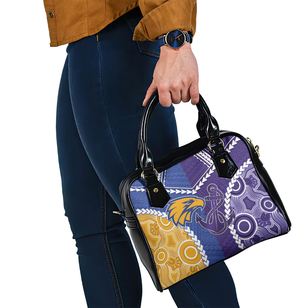 Football Eagles and Dockers Shoulder Handbag 2026 Together Aboriginal Polynesian Pattern