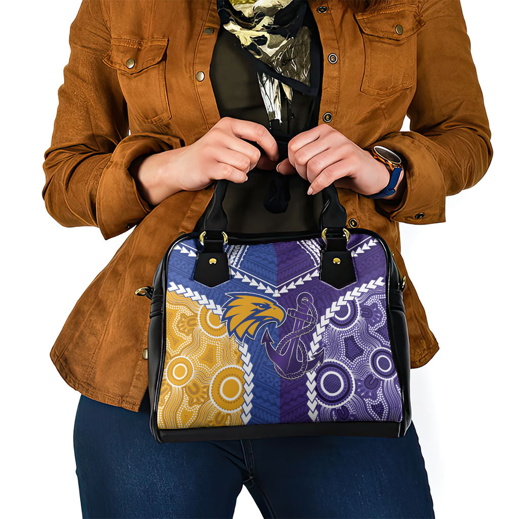 Football Eagles and Dockers Shoulder Handbag 2026 Together Aboriginal Polynesian Pattern