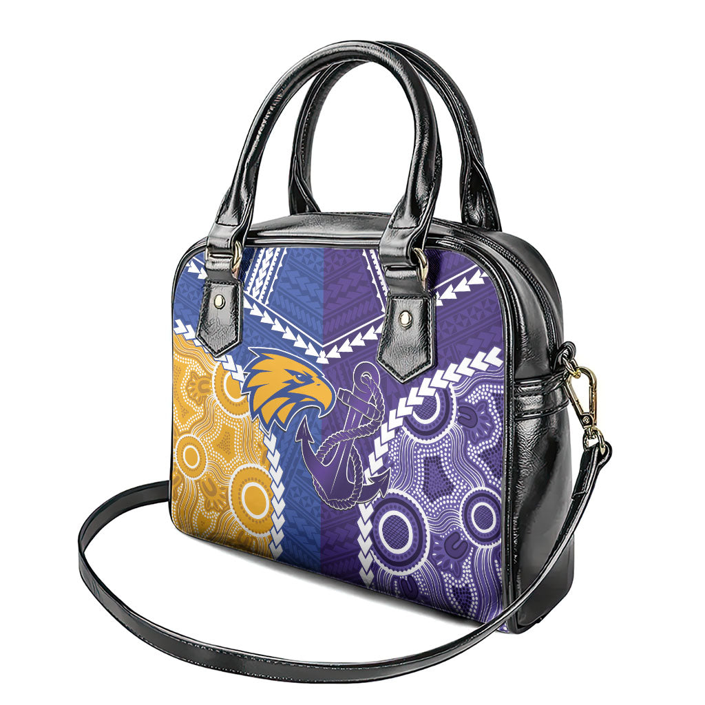 Football Eagles and Dockers Shoulder Handbag 2026 Together Aboriginal Polynesian Pattern