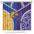 Football Eagles and Dockers Shower Curtain 2026 Together Aboriginal Polynesian Pattern