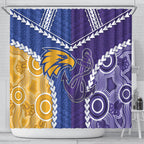 Football Eagles and Dockers Shower Curtain 2026 Together Aboriginal Polynesian Pattern