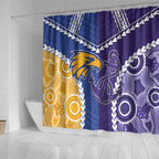 Football Eagles and Dockers Shower Curtain 2026 Together Aboriginal Polynesian Pattern