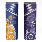 Custom Football Eagles and Dockers Skinny Tumbler 2026 Together Aboriginal Polynesian Pattern