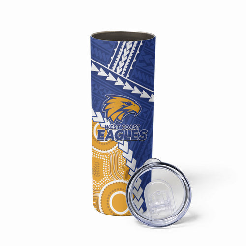 Custom Football Eagles and Dockers Skinny Tumbler 2026 Together Aboriginal Polynesian Pattern