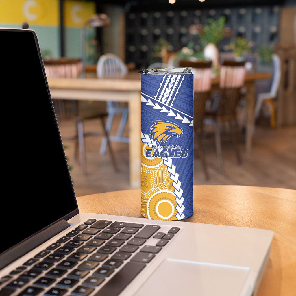 Custom Football Eagles and Dockers Skinny Tumbler 2026 Together Aboriginal Polynesian Pattern