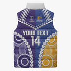 Custom Football Eagles and Dockers Sleeveless Puffer Jacket 2026 Together Aboriginal Polynesian Pattern