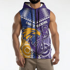 Custom Football Eagles and Dockers Sleeveless Zip Hoodie 2026 Together Aboriginal Polynesian Pattern