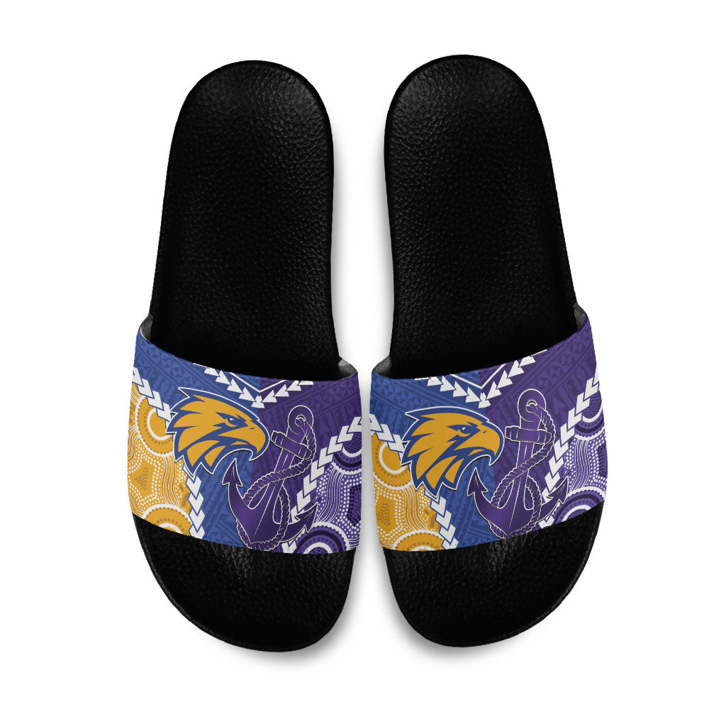 Football Eagles and Dockers Slide Sandals 2026 Together Aboriginal Polynesian Pattern