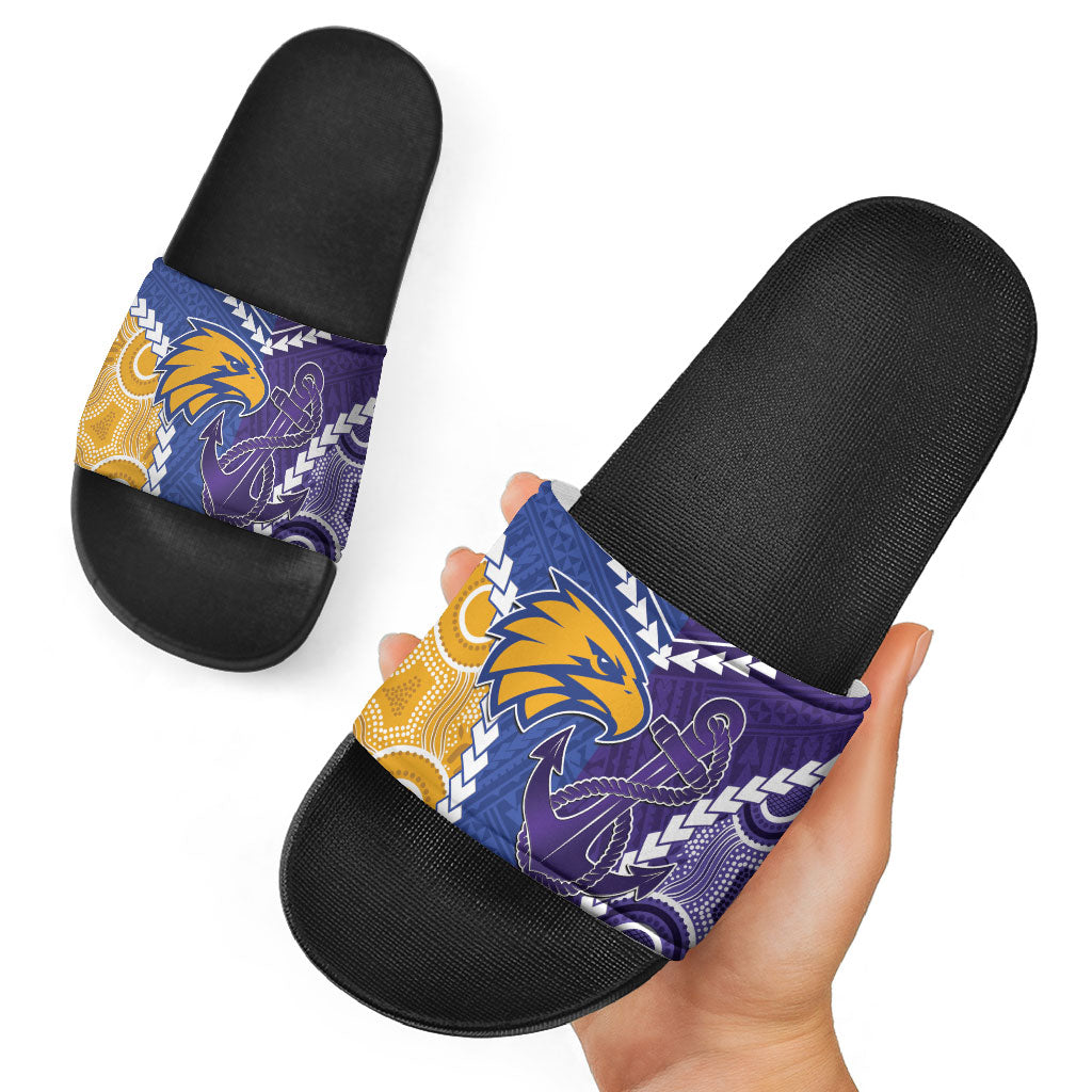 Football Eagles and Dockers Slide Sandals 2026 Together Aboriginal Polynesian Pattern