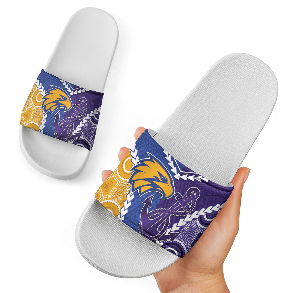 Football Eagles and Dockers Slide Sandals 2026 Together Aboriginal Polynesian Pattern