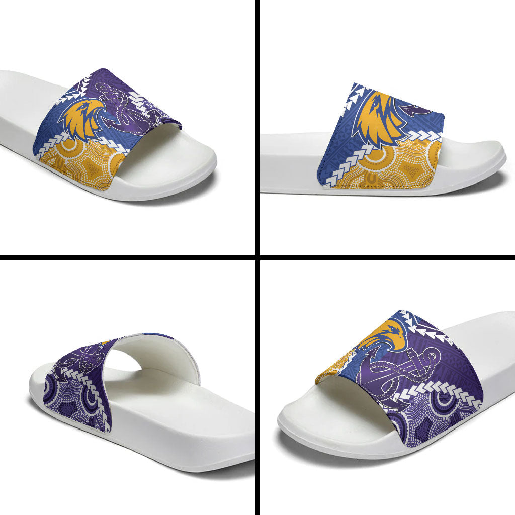 Football Eagles and Dockers Slide Sandals 2026 Together Aboriginal Polynesian Pattern