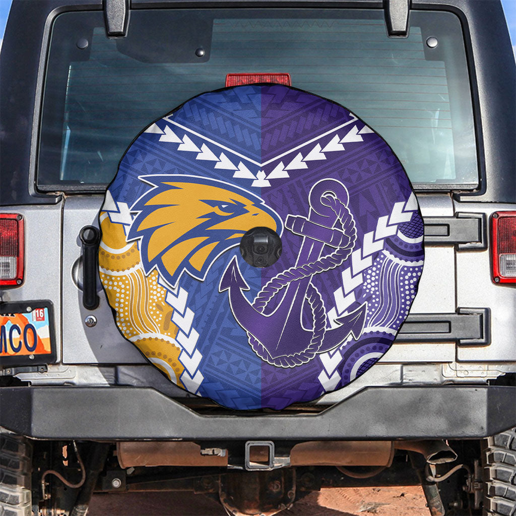 Football Eagles and Dockers Spare Tire Cover 2026 Together Aboriginal Polynesian Pattern