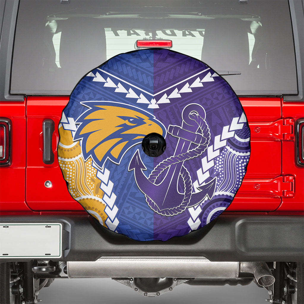 Football Eagles and Dockers Spare Tire Cover 2026 Together Aboriginal Polynesian Pattern