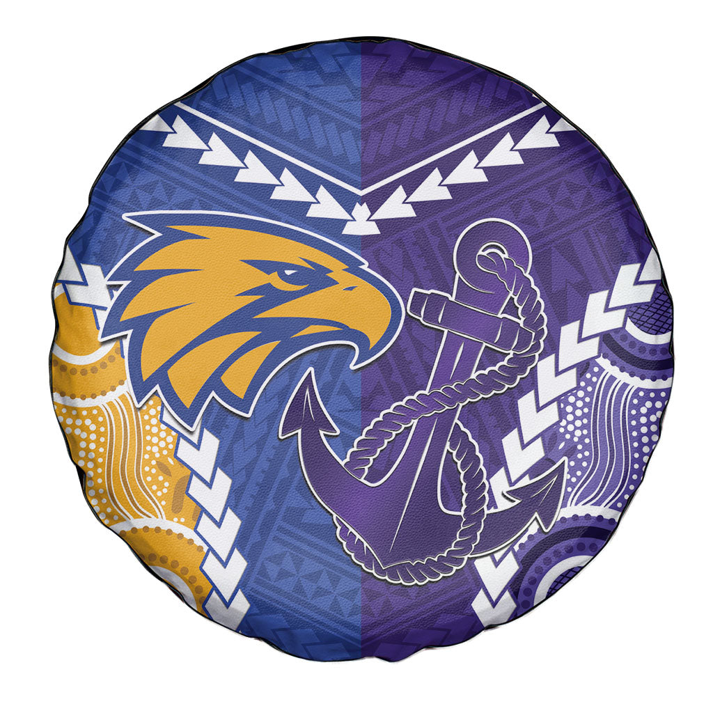 Football Eagles and Dockers Spare Tire Cover 2026 Together Aboriginal Polynesian Pattern