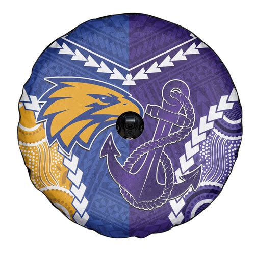 Football Eagles and Dockers Spare Tire Cover 2026 Together Aboriginal Polynesian Pattern