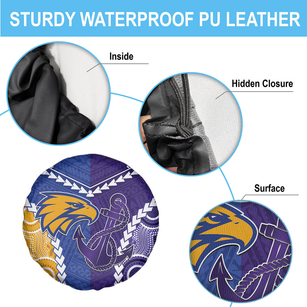 Football Eagles and Dockers Spare Tire Cover 2026 Together Aboriginal Polynesian Pattern