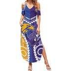 Custom Football Eagles and Dockers Summer Maxi Dress 2026 Together Aboriginal Polynesian Pattern
