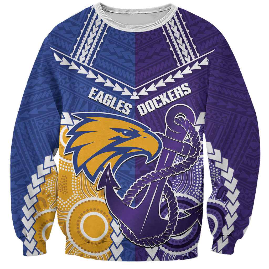 Custom Football Eagles and Dockers Sweatshirt 2026 Together Aboriginal Polynesian Pattern