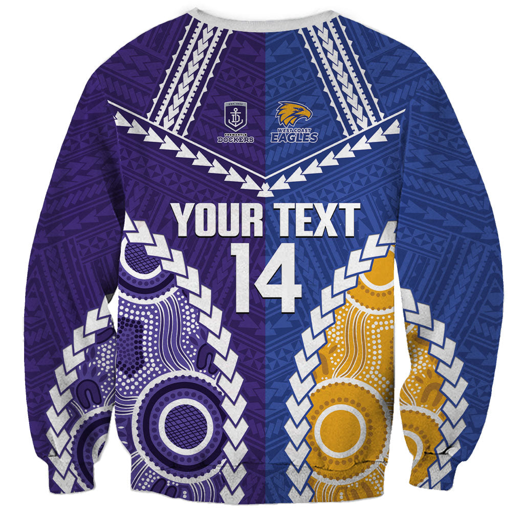 Custom Football Eagles and Dockers Sweatshirt 2026 Together Aboriginal Polynesian Pattern