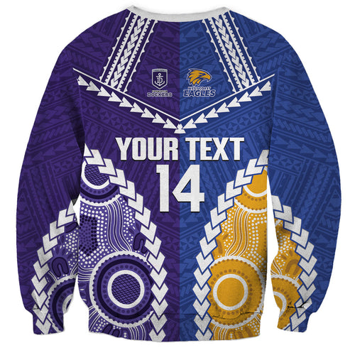Custom Football Eagles and Dockers Sweatshirt 2026 Together Aboriginal Polynesian Pattern