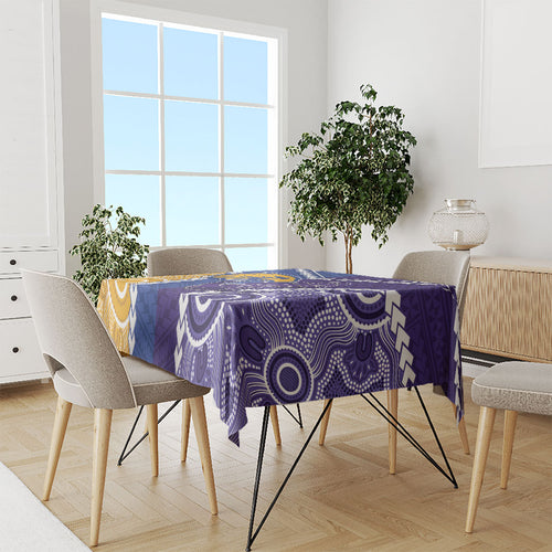 Football Eagles and Dockers Tablecloth 2026 Together Aboriginal Polynesian Pattern