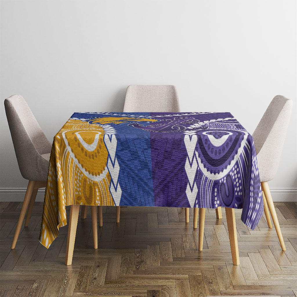 Football Eagles and Dockers Tablecloth 2026 Together Aboriginal Polynesian Pattern