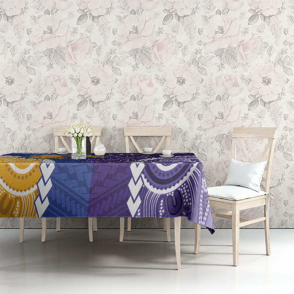 Football Eagles and Dockers Tablecloth 2026 Together Aboriginal Polynesian Pattern