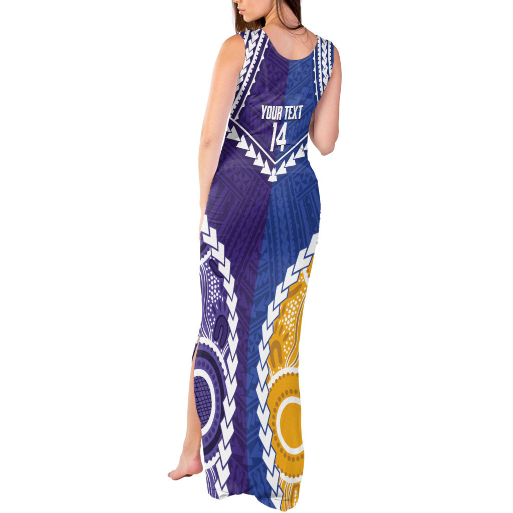 Custom Football Eagles and Dockers Tank Maxi Dress 2026 Together Aboriginal Polynesian Pattern