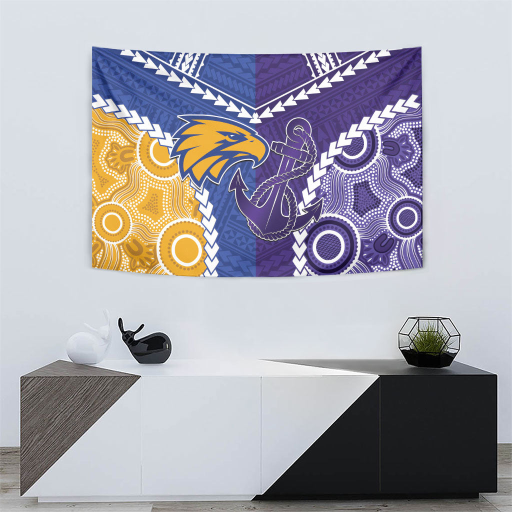 Football Eagles and Dockers Tapestry 2026 Together Aboriginal Polynesian Pattern