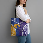 Football Eagles and Dockers Tote Bag 2026 Together Aboriginal Polynesian Pattern