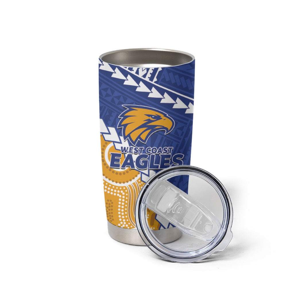 Custom Football Eagles and Dockers Tumbler Cup 2026 Together Aboriginal Polynesian Pattern